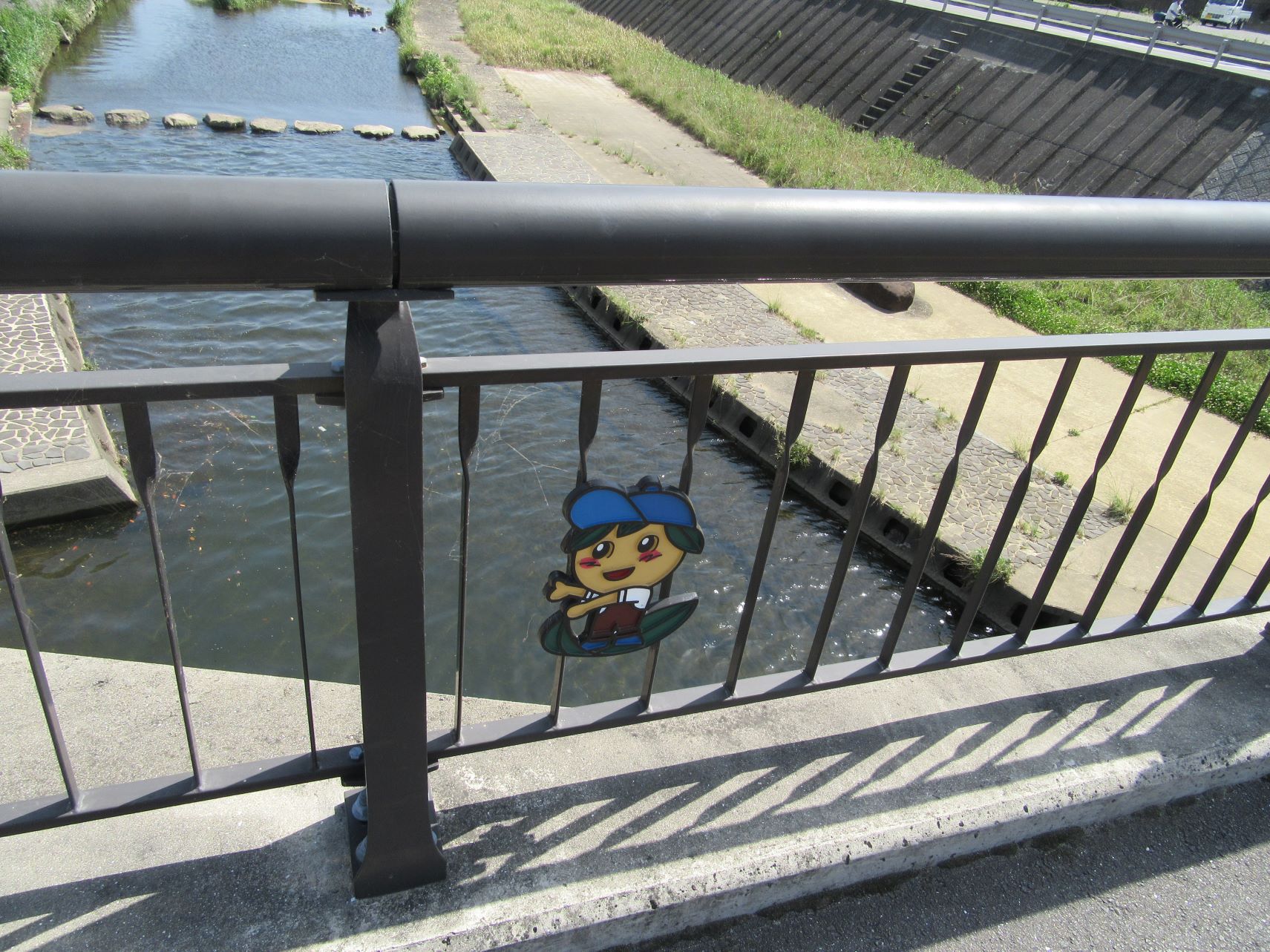 長崎県西彼杵郡長与町で撮影した、橋にいるミックン。