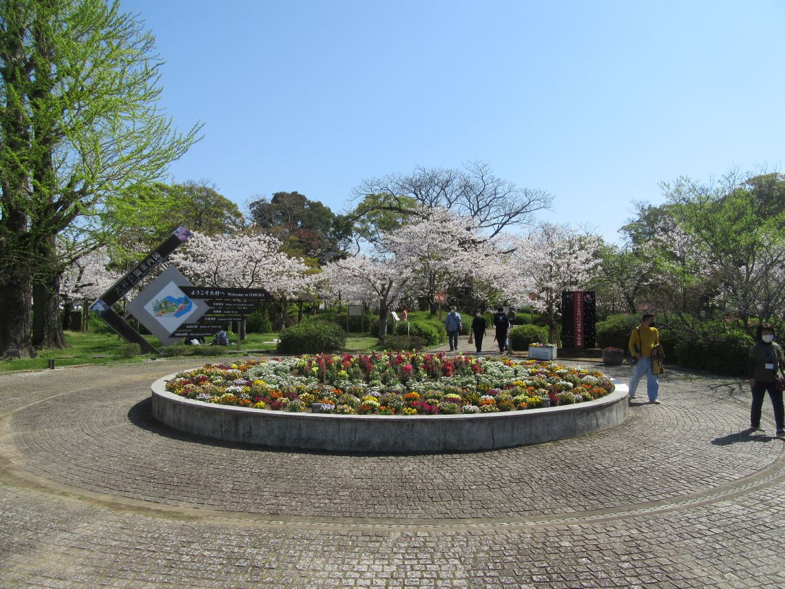 長崎県大村市にある大村公園で撮影した、入口の花々。