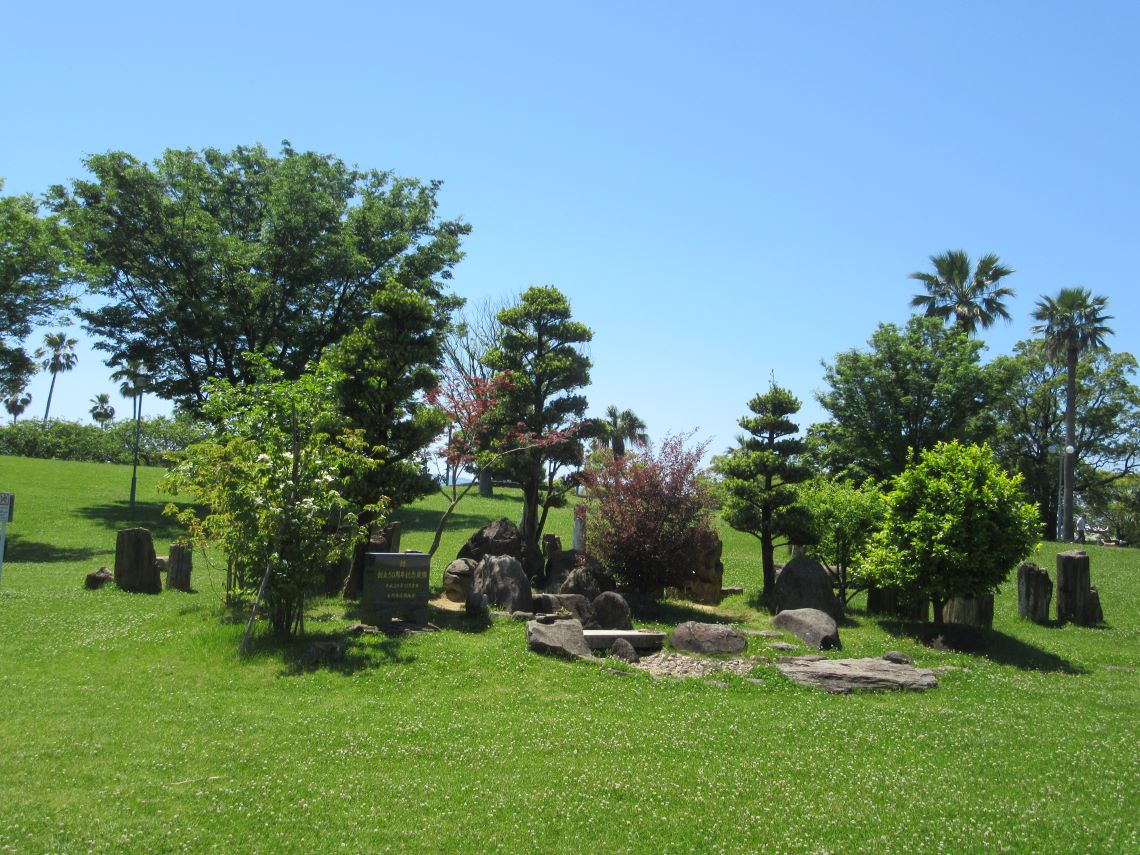 長崎県大村市の森園公園で撮影した、庭園。