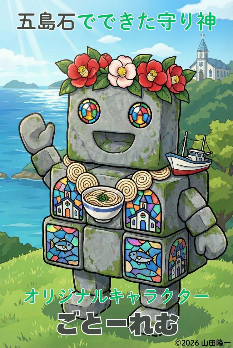 上五島の五島石でできたオリジナルキャラクター『ごとーれむ』