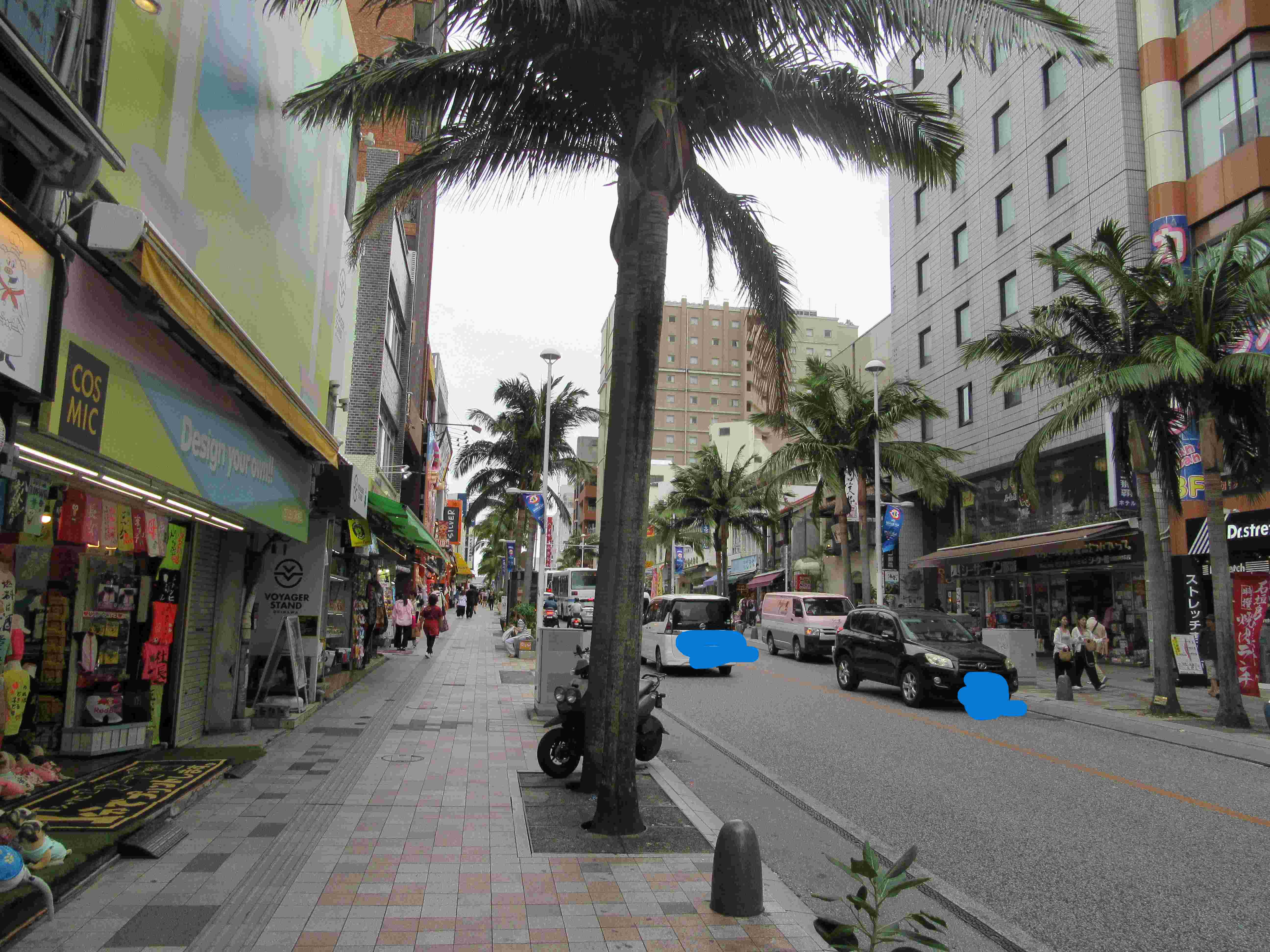 引き続き、国際通りを進んでいきます。木といい、沖縄のメインストリート感がありますね。