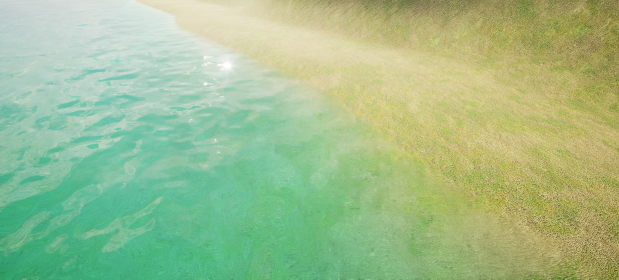 Unreal Engine5で作成した、川岸。