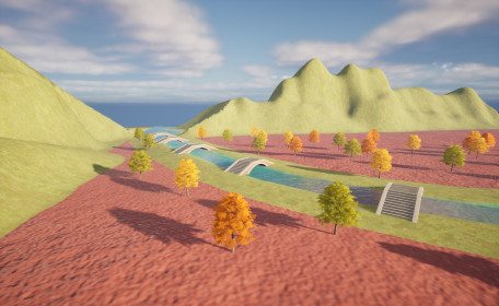 Unreal Engine5で作成した、架空の公園。