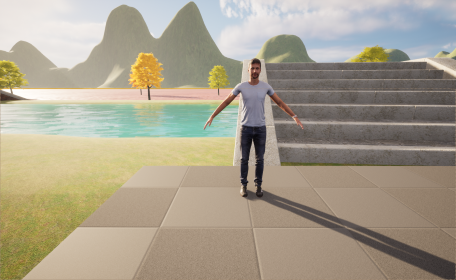Unreal Engine5で作成した、立っている男性。