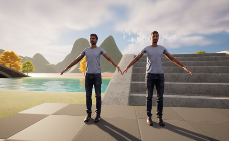 Unreal Engine5で作成した、立っている2人の男性。