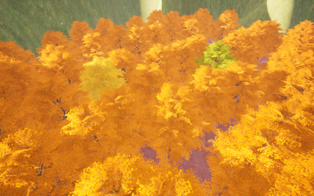Unreal Engine5で作成した、異なる色も含めた木々。