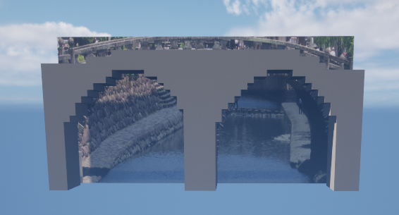 Unreal Engine 5で、眼鏡橋を再現する過程。