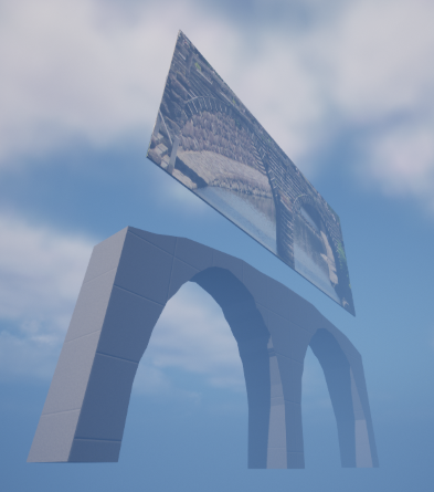 Unreal Engine 5で再現を製作途中の、長崎市の眼鏡橋。
