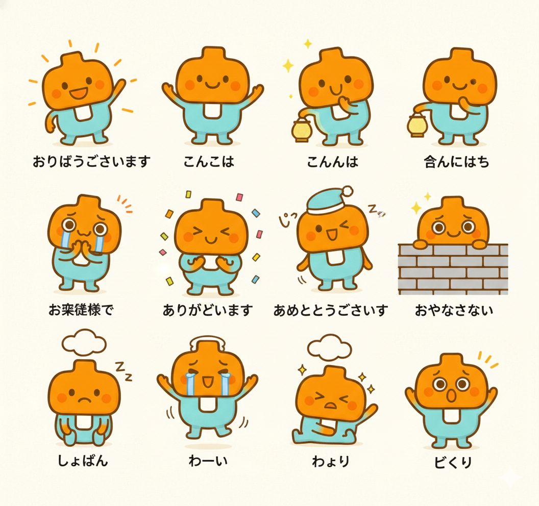 凸凹さんのスタンプ。